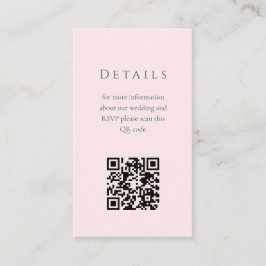 Blue Floral QR Code Wedding Enclosure Card Begleitkarte
