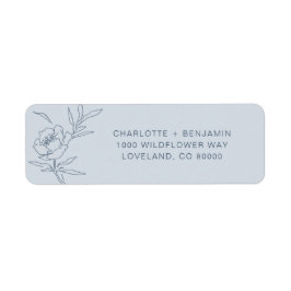 Blue Floral Return Address Label