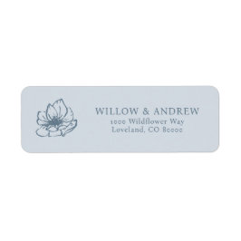 Blue Floral Return Address Label