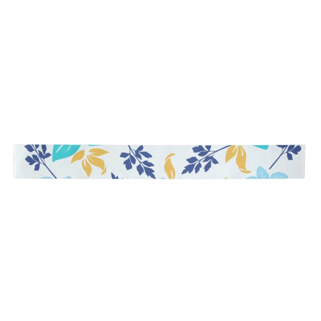 Blue Floral Ribbon Satinband (Vorderseite)