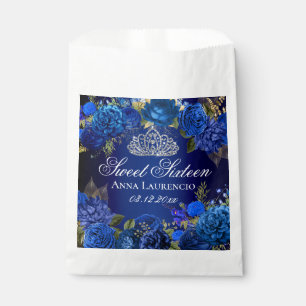 Blue Floral Rose 16 . Geburtstag Party Geschenktütchen