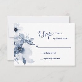 Blue Floral RSVP-Karte RSVP Karte