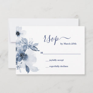 Blue Floral RSVP-Karte RSVP Karte