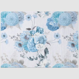 Blue Floral Series Design 1 Seidenpapier