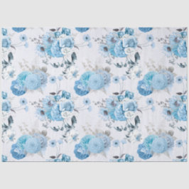 Blue Floral Series Design 4 Seidenpapier