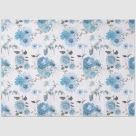 Blue Floral Series Design 5 Seidenpapier
