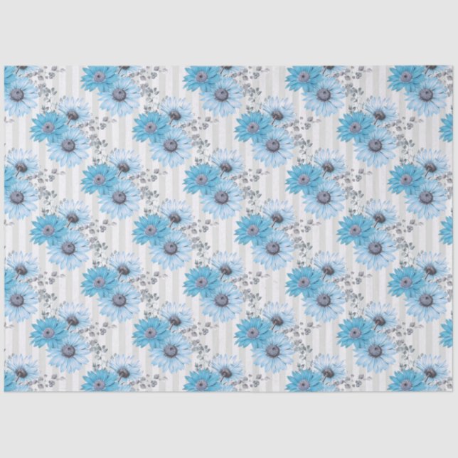 Blue Floral Series Design 6 Seidenpapier (Vorderseite)