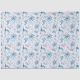 Blue Floral Series Design 7 Seidenpapier