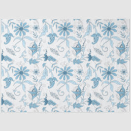Blue Floral Series Design 8 Seidenpapier