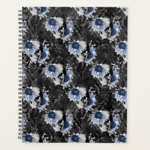 Blue Floral Skull Serie Design 1 Planer