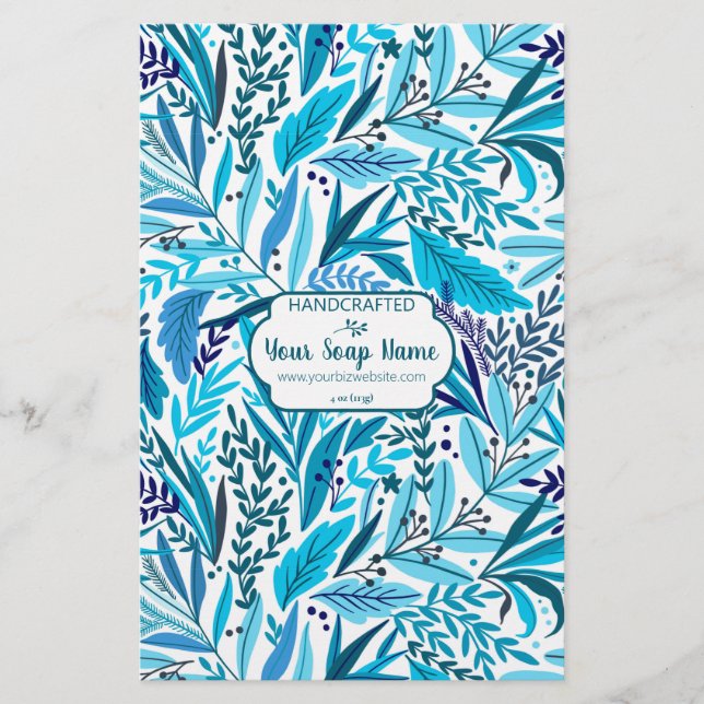 Blue Floral Soap Wrap - Flyer Paper (Vorne)