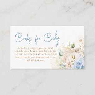 Blue Floral Sweet Little Pumpkin Books for Baby Begleitkarte