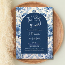 Blue Floral Toile 50. Geburtstag Chinoiserie