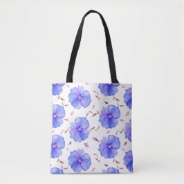 Blue Floral Tote Bag - Muster der Blume Watercolor