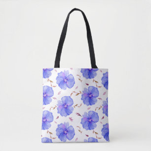 Blue Floral Tote Bag - Muster der Blume Watercolor