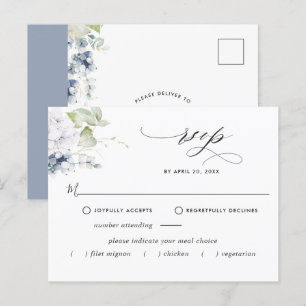 Blue Floral UAWG Postcard ohne Mahlzeiten Postkarte