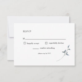 Blue Floral UAWG Wedding Card RSVP Karte