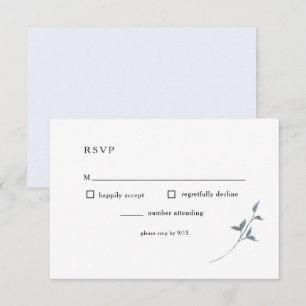 Blue Floral UAWG Wedding Card RSVP Karte