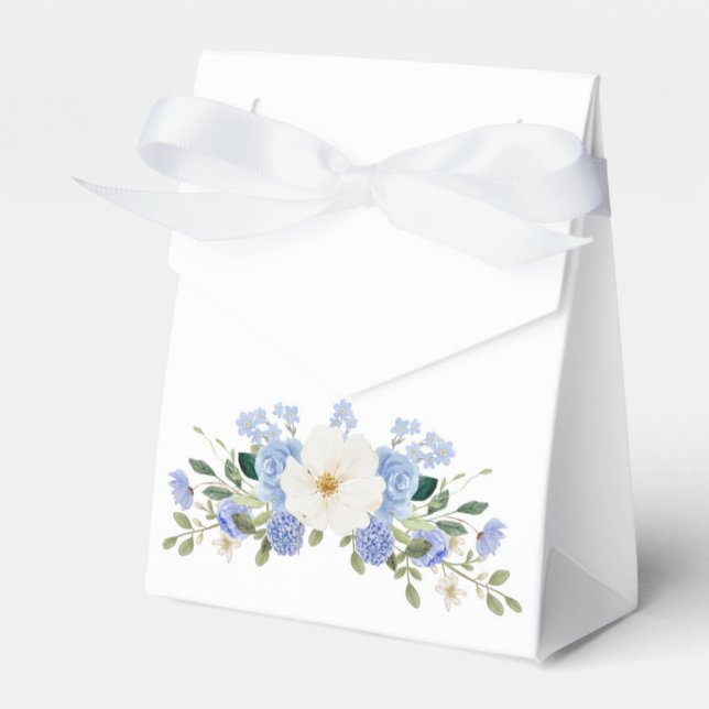 Blue Floral Vergessen Sie mir nicht Bevorzugung Bo Geschenkschachtel (Vorderseite)