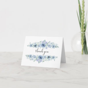 Blue Floral Vielen Dank Note Card Karte