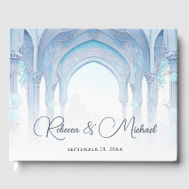 Blue Floral Vintage Fairytale Wedding Gästebuch