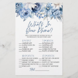 Blue Floral Was ist in Phone Brautparty Game Briefpapier