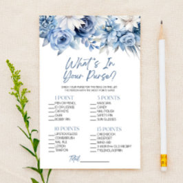 Blue Floral Was ist in Purse Brautparty Game Briefpapier