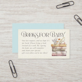 Blue Floral Watercolor Books for Baby Card Visitenkarte