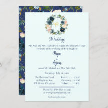 Blue Floral Watercolor Sikh Ik Onkar Wedding