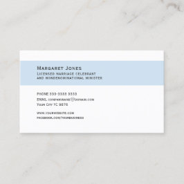 Blue Floral Wedding Celebrant Business Card Visitenkarte