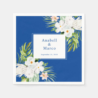 Blue Floral Wedding Napkins Serviette