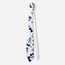 Blue Floral Wedding Necktie Krawatte