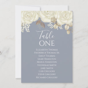 Blue Floral Wedding Tischnummer Elegante