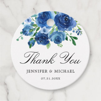 Blue Floral Wedding Vielen Dank für Ihr Interesse  Geschenkanhänger