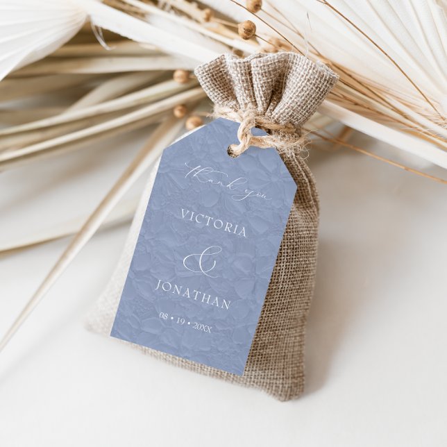 Blue Floral Wedding Vielen Dank Geschenkanhänger (Von Creator hochgeladen)