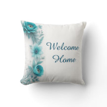 Blue floral Welcome Zuhause, Welcome Zuhause dekor