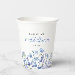Blue Floral Wildblume Brautparty Paper Cup Pappbecher