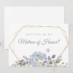 Blue Floral wird mein Ehrenkartenmator sein Einladung