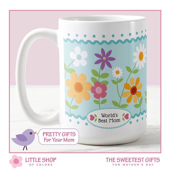 Blue Floral World ist der beste Muttertag der Mama Kaffeetasse (Von Creator hochgeladen)