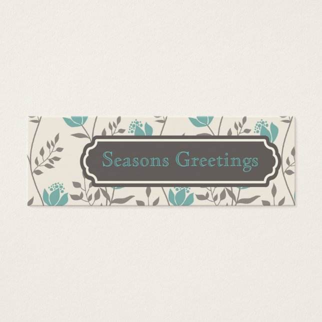 Blue Florals Gift Tags, Visitenkarten (Vorderseite)