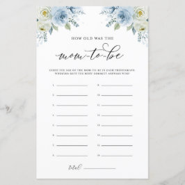 Blue Florals Wie alt war die Mama zu sein Spielkar