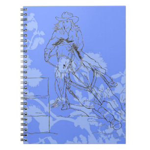 Blue Flower Barrel Racer Notizblock