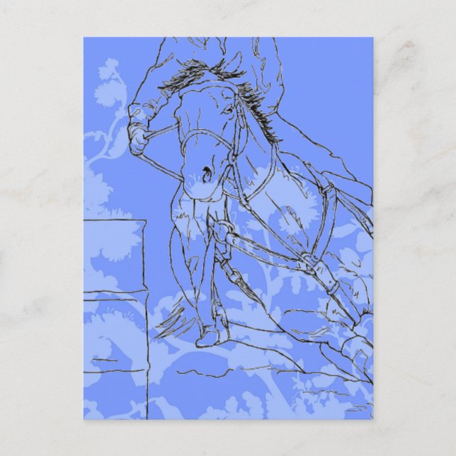 Blue Flower Barrel Racer Postkarte (Vorderseite)