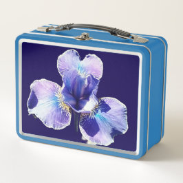 Blue flower metall brotdose