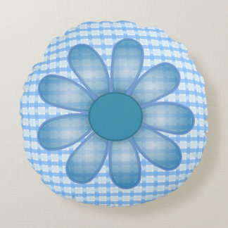 Blue Flower Screwball Graphics Rundes Kissen