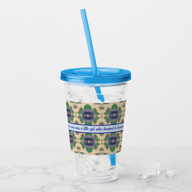 Blue Flower Wedding Guest Acryltrinkbecher (Vorderseite Ice)