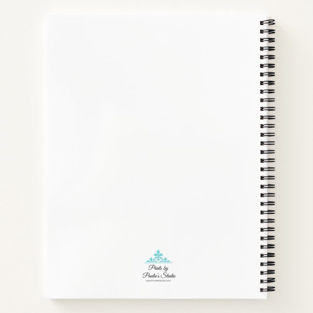 Blue Flower with pink background Notizbuch (Rückseite)