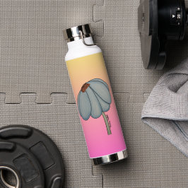 Blue Flower with Pink background Trinkflasche