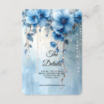 Blue Flowers and Pearls Detail Enclosure