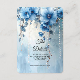 Blue Flowers and Pearls Detail Enclosure Begleitkarte
